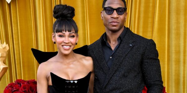 Meagan Good & Jonathan Majors Turn Heads With Steamy Red Carpet PDA Session